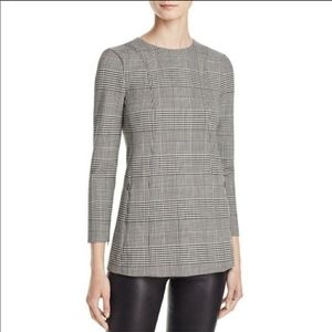 Theory Lauret Portland Stretch Wool Plaid Tunic Top Size 0